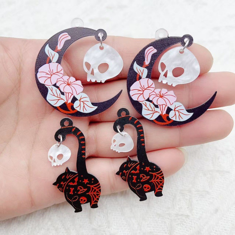 Earrings - 10 Stück Halloween-Schmuck aus Acryl mit