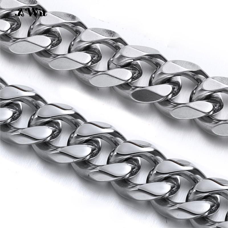 Cuban Link Chain 12Mm - Kubanische Gliederkette Edelstahl Halskette Wasserdicht 18K