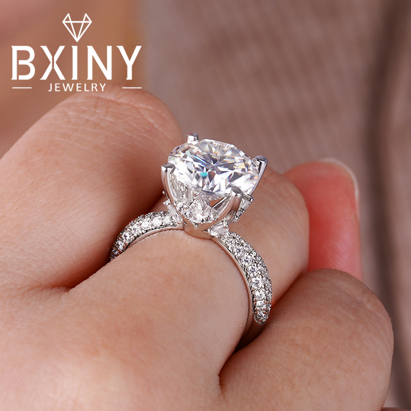 Moissanite Engagement Ring 1 Carat - BXINY D Farbe 5CT Moissanit Ringe
