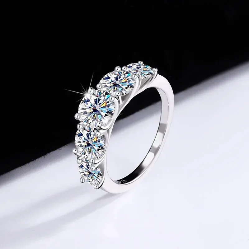 Moissanite Engagement Ring 1 Carat - Luxuriöser Ehering aus 18 Karat Weißgold