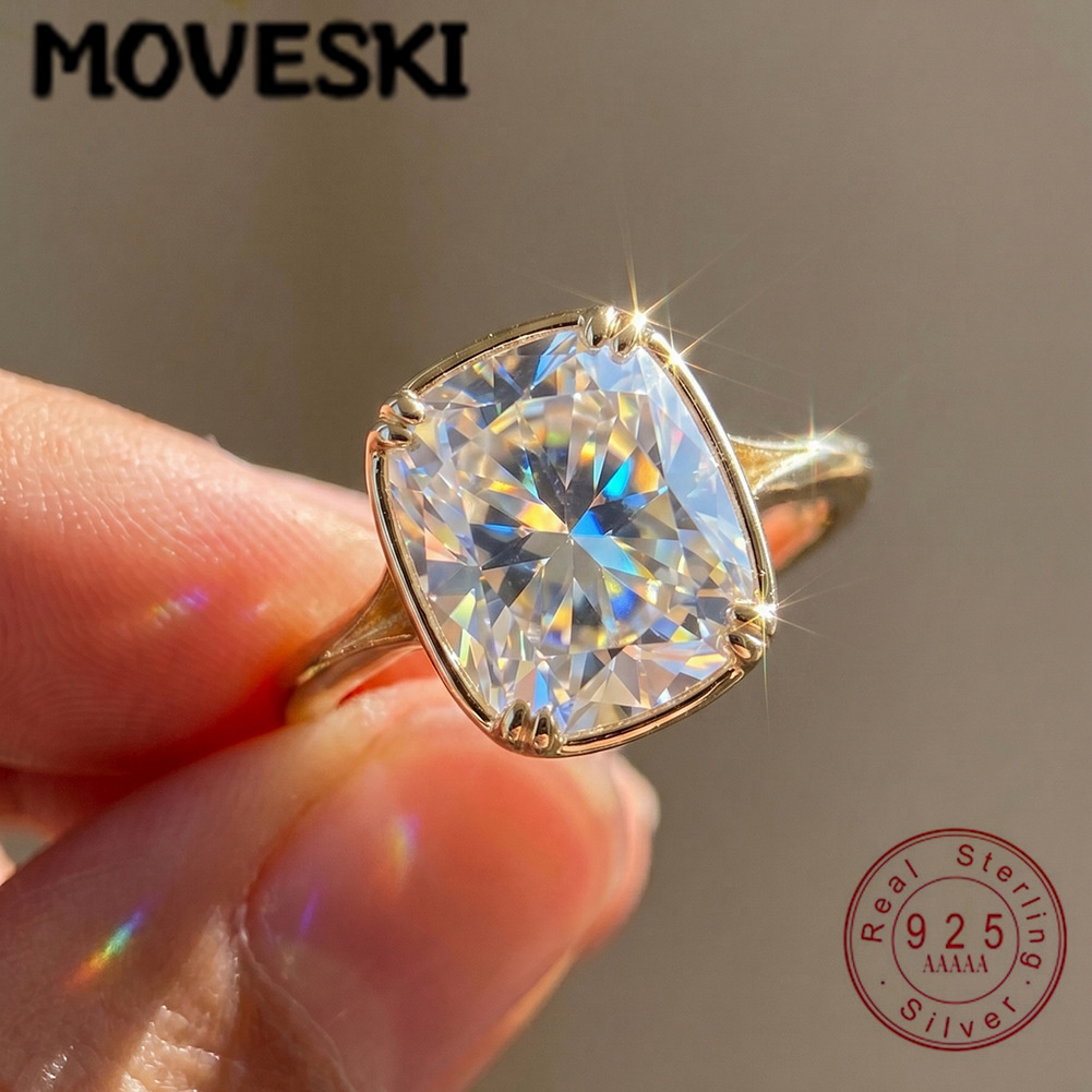 Moissanite Engagement Ring 1 Carat - S925 Sterling Silber 1 Karat quadratischer