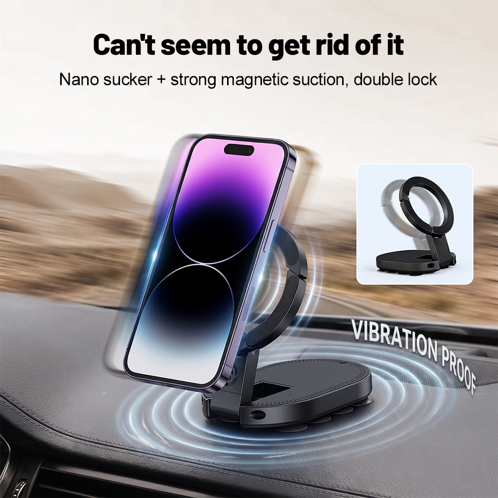 Watch Accessories - 360 ° Rotierbarer 3-in-1-Saugnapf-Magnet-Handyhalter, mehrfach verstellbarer,