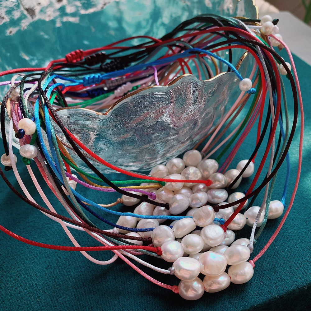 Pearl Choker Necklace Vintage - 9-10mm Barock Perle Charme Halskette Frauen