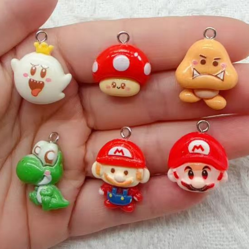 Earrings - 10 Stück Cartoon-Anhänger aus Kunstharz, DIY-Schmuckherstellung,