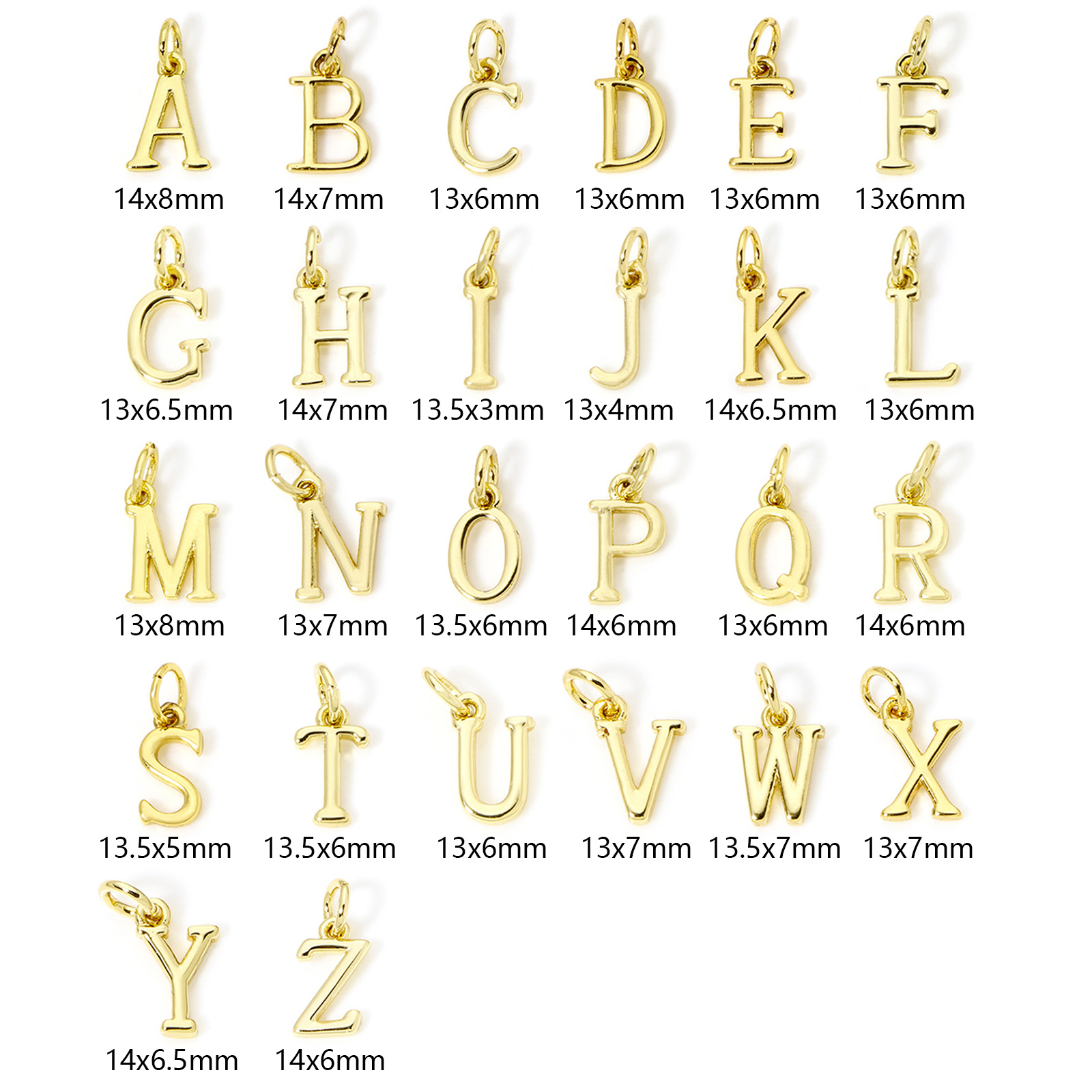 5-teilige Messing-Charms, 18 K – Initial Letter Necklace 18K Gold Bewertung und Preis