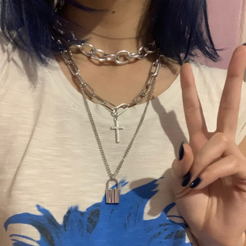 FNQUFUJ Layered Grunge ästheti – Layered Pendant Necklace Aesthetic Bewertung und Preis