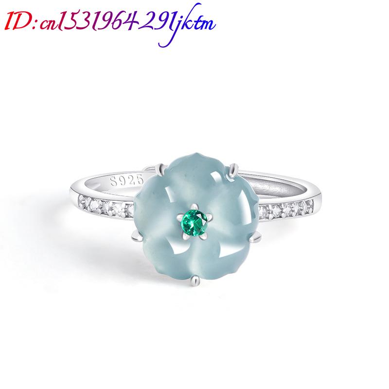 Blaue Burmesische Jadeit-Blume – Rings Bewertung und Preis
