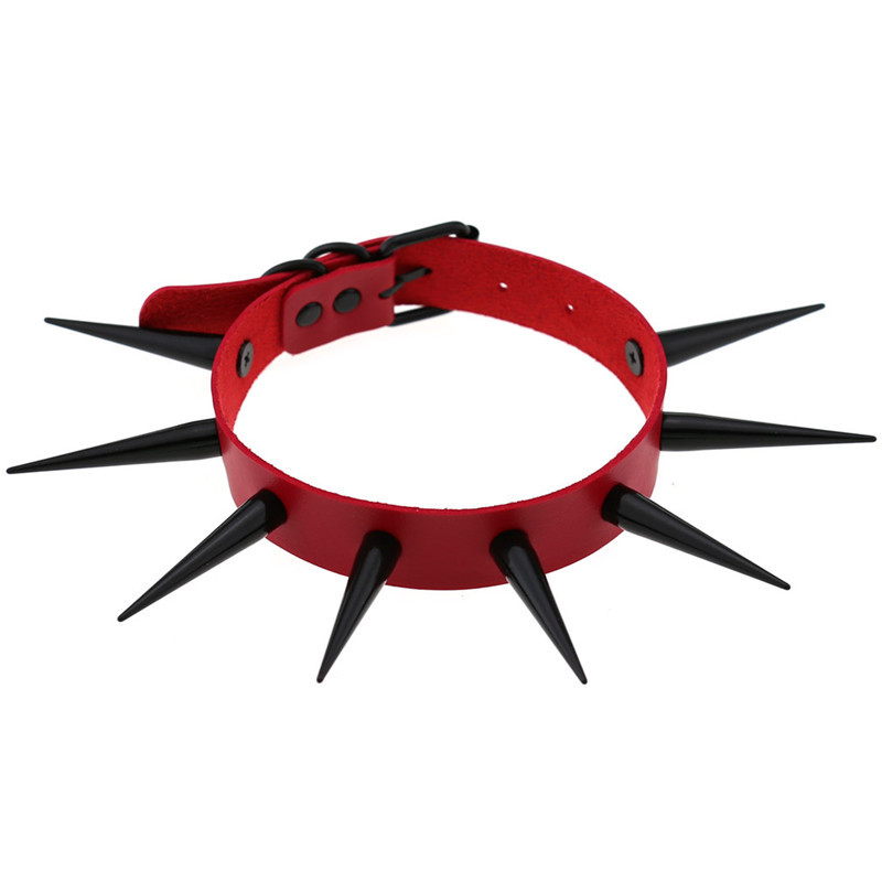 Rot lange Spike Choker Punk Kr – Goth Punk Spike Choker Bewertung und Preis