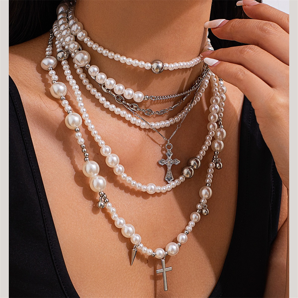 Mehr schicht ige Imitation Per – Layered Pendant Necklace Aesthetic Bewertung und Preis