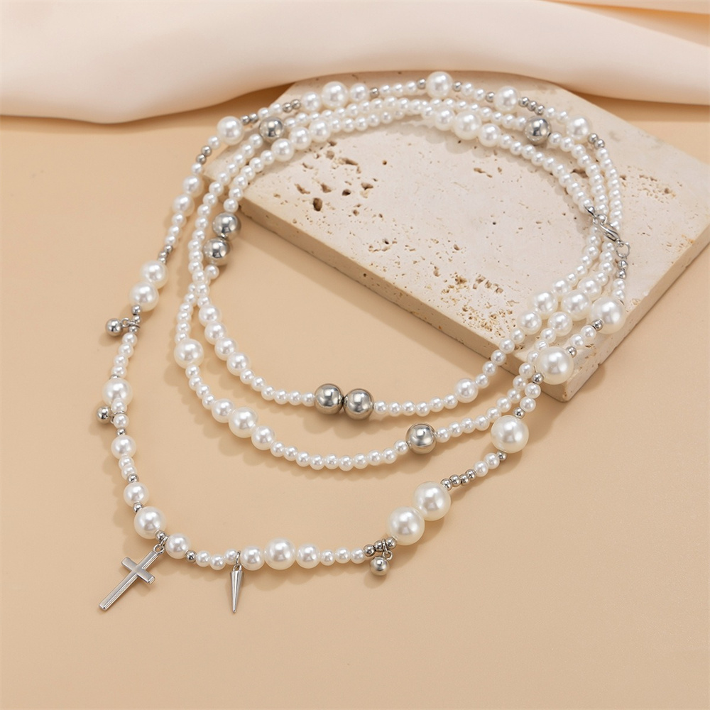 Mehr schicht ige Imitation Per – Layered Pendant Necklace Aesthetic Bewertung und Preis