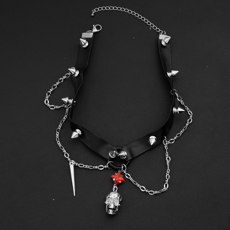 Halsband aus dunklem Totenkopf – Goth Punk Spike Choker Bewertung und Preis