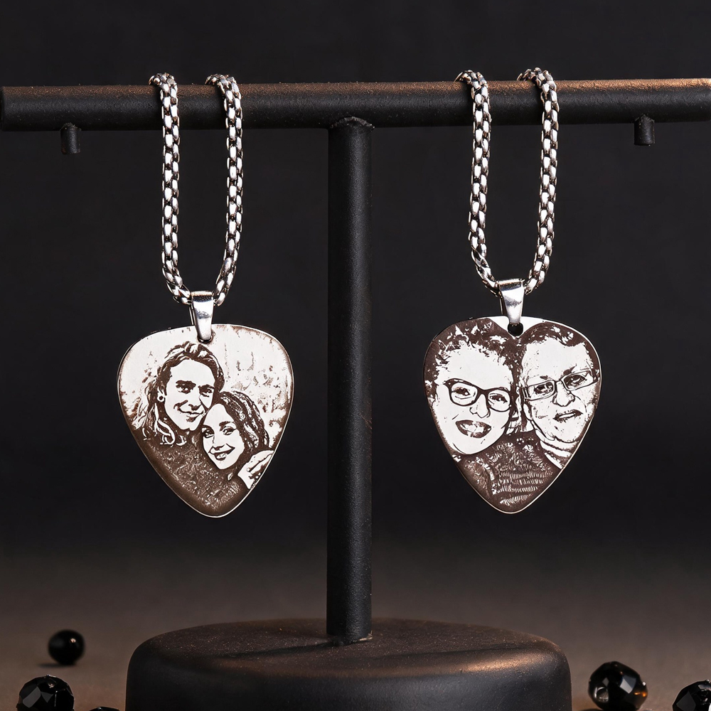 Personalisierte Paar-Bildanhän – Custom Name Necklace Stainless Steel Bewertung und Preis