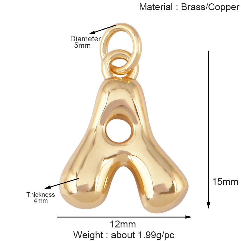 3er-Set Niedliche Messing-Anhä – Initial Letter Necklace 18K Gold Bewertung und Preis