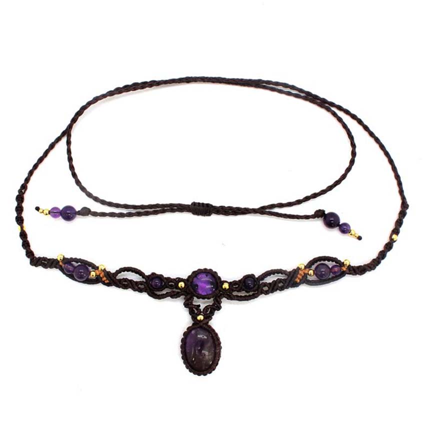 Kristall geflochtene Makramee  – Crystal Pendant Necklace Natural Stone Bewertung und Preis