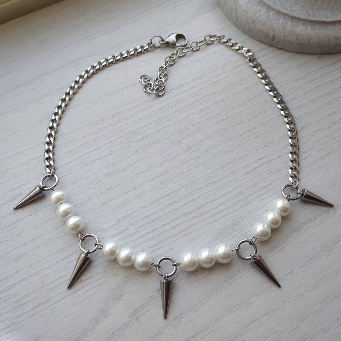 Egirl Perle Spike Halskette DI – Goth Punk Spike Choker Bewertung und Preis