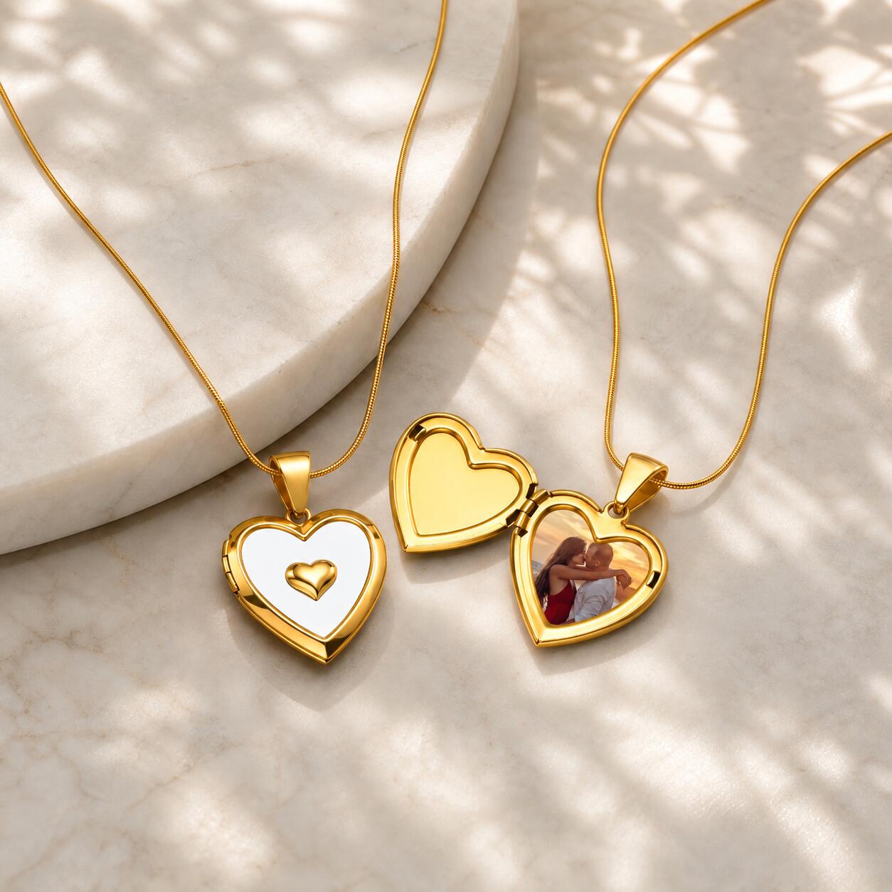Personalisierte Foto-Herz-Meda – Heart Locket Necklace Photo Bewertung und Preis