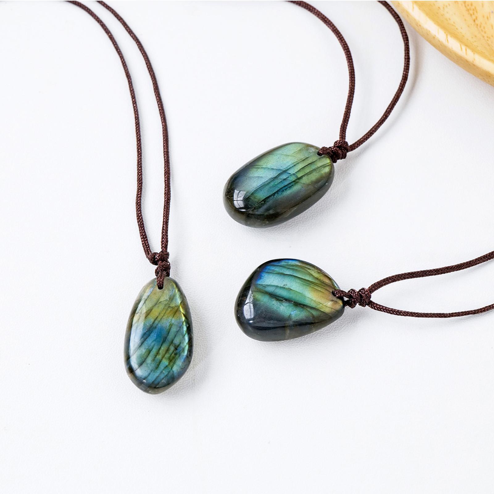 Natürliche Labradorit Anhänger – Crystal Pendant Necklace Natural Stone Bewertung und Preis
