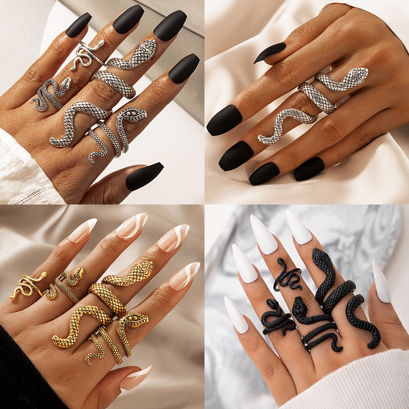 Punk Schlange Geformt Knuckle  – Vintage Punk Knuckle Rings Set Bewertung und Preis