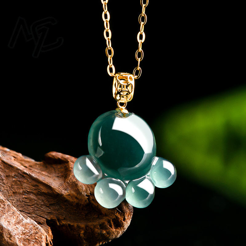 Natürlicher Echter Smaragd Bla – Necklaces Bewertung und Preis