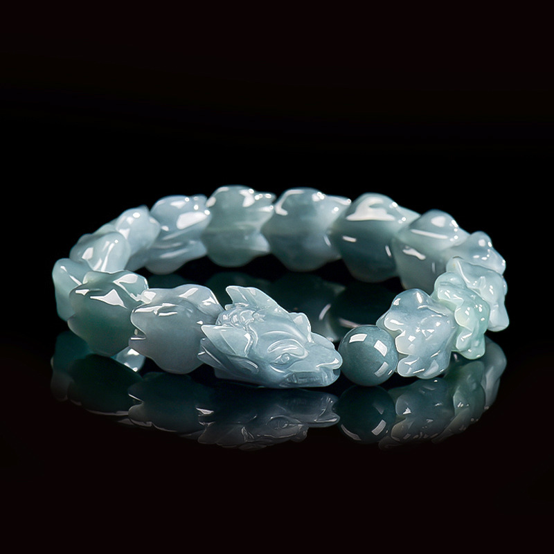 Blaues Burmesisches Jadeit-Dra – Bracelets Bewertung und Preis