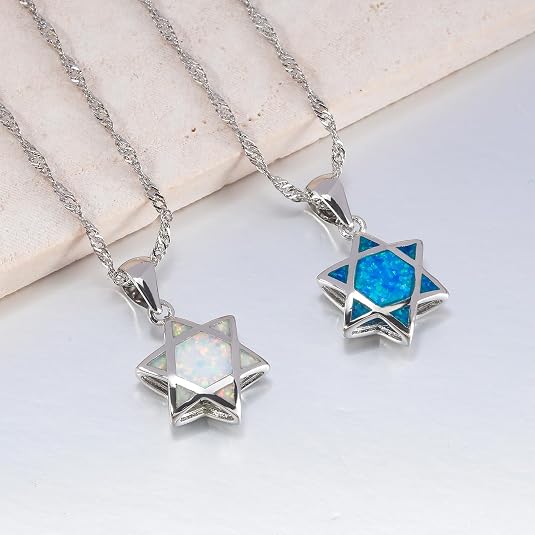 Davidstern Opal Anhänger Halsk – Necklaces Bewertung und Preis