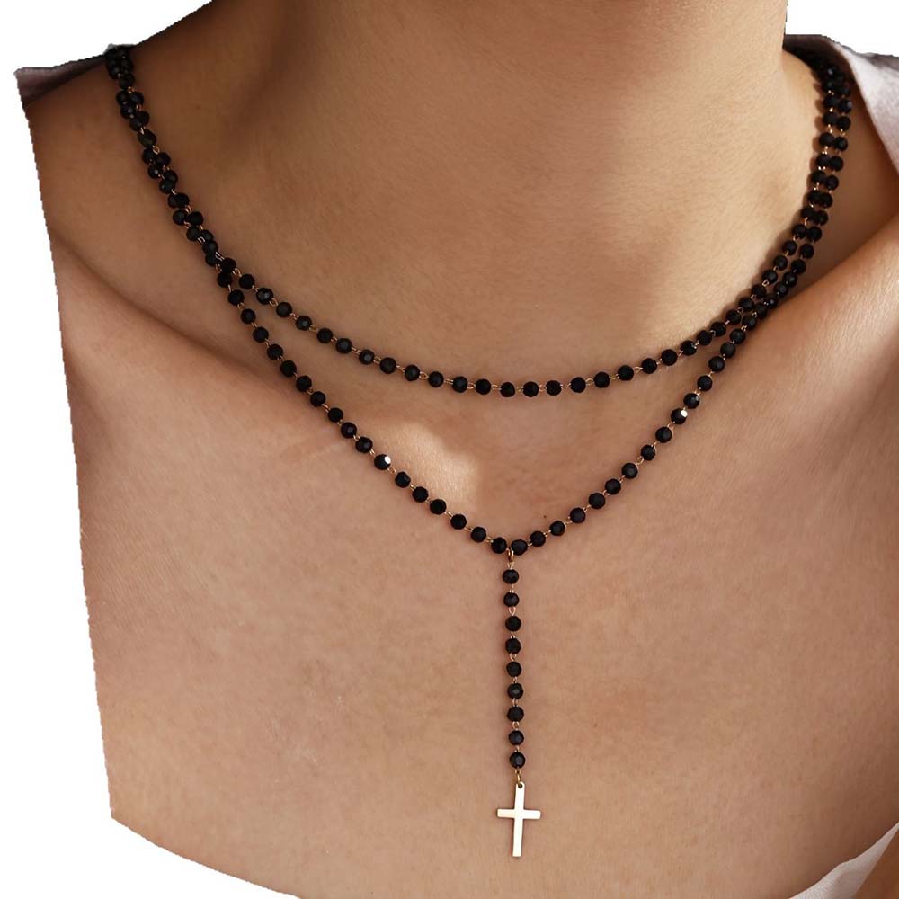 Gotische Doppelschichtige Schw – Layered Pendant Necklace Aesthetic Bewertung und Preis