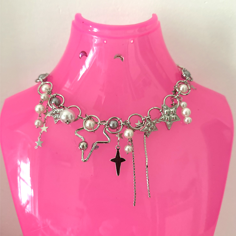 Y2K Schmuck Perle Spleißen Ste – Pearl Choker Necklace Vintage Bewertung und Preis