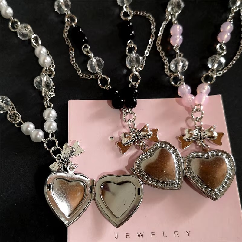 Goth Y2K Herz Medaillon Anhäng – Heart Locket Necklace Photo Bewertung und Preis