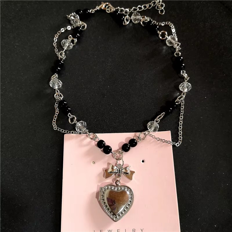 Goth Y2K Herz Medaillon Anhäng – Heart Locket Necklace Photo Bewertung und Preis