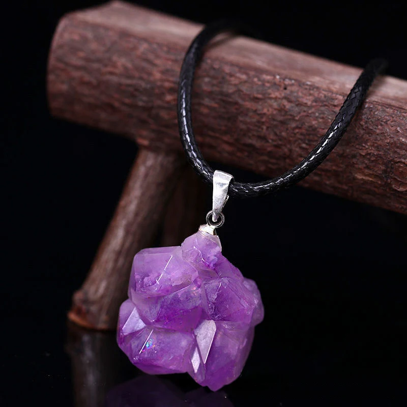 Natürliche Amethysten Blume Ha – Crystal Pendant Necklace Natural Stone Bewertung und Preis