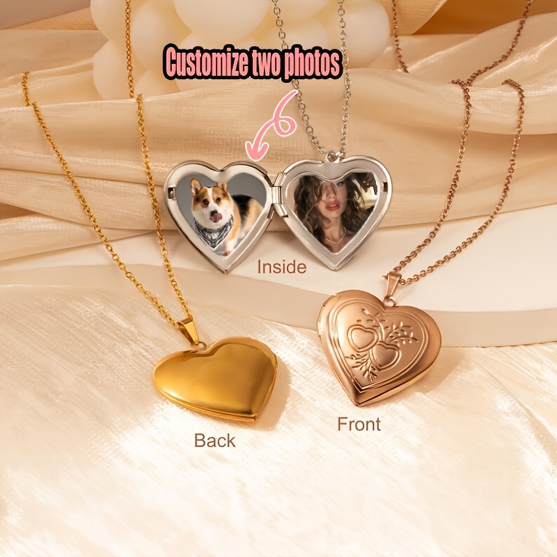 Personalisierte 1/2 Foto-Halsk – Heart Locket Necklace Photo Bewertung und Preis