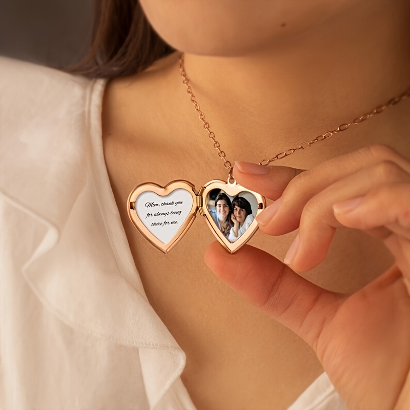 Personalisierte 1/2 Foto-Halsk – Heart Locket Necklace Photo Bewertung und Preis